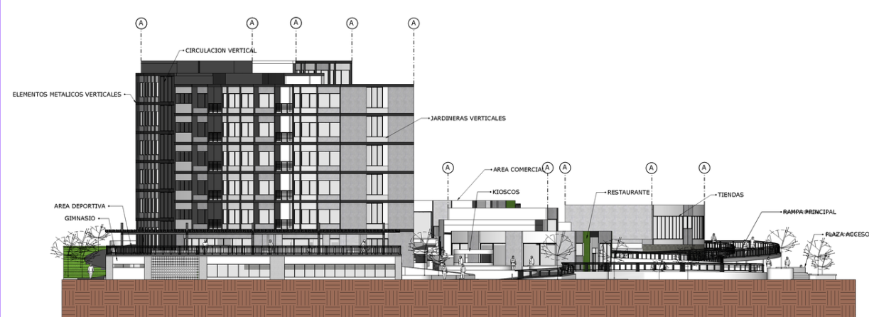 Zona comercial del Complejo Habitacional Lapidario